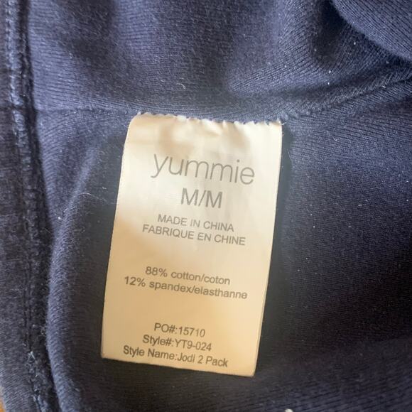 Yummie Navy Blue Cotton Stretch Yoga Pants with Wide Legs Size Medium - Picture 8 of 12